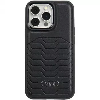 Audi konstläder MagSafe iPhone 15 Pro 6.1 hårt skal svart
