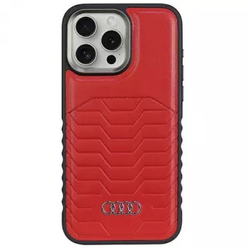 Audi konstläder MagSafe iPhone 15 Pro Max 6.7 rött hårt skal AU-TPUPCMIP15PM-GT/D3-RD