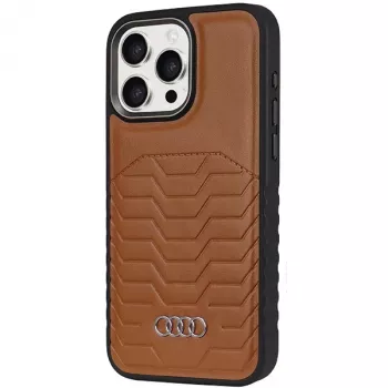 Audi konstläder MagSafe hårt skal för Apple iPhone 15 Pro Max 6,7