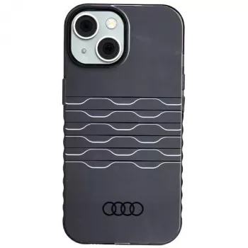 Audi IML MagSafe-skal för iPhone 15 / 14 / 13 6,1 svart hårt skal AU-IMLMIP15-A6/D3-BK