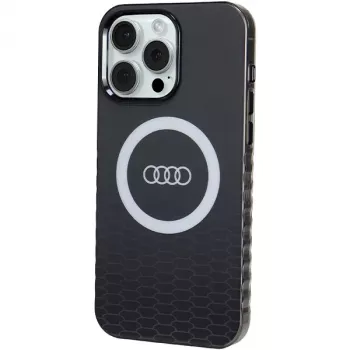 Audi IML Big Logo MagSafe-skal för iPhone 15 Pro Max 6,7 inch svart hårt skal