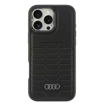 AUDI konstläder MagSafe hårt skal för iPhone 16 Pro Max 6,9 inch svart