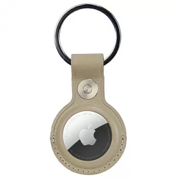 Audi AirTag-hölje i syntetläder beige AU-ATKR-Q3/D1-BG