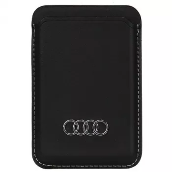 Audi plånbok i konstläder med kortfack svart MagSafe AU-MSCH-Q3/D1-BK