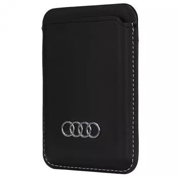 Audi plånbok i konstläder med kortfack svart MagSafe AU-MSCH-Q3/D1-BK