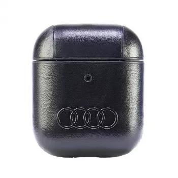 Audi Läder Big Logo AirPods 1/2-fodral svart AU-AP-GT/D3-BK
