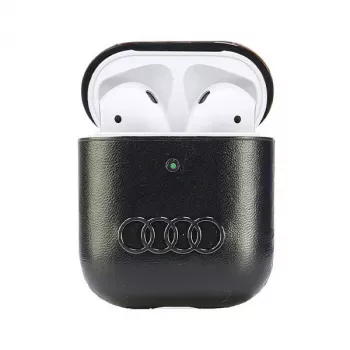 Audi Läder Big Logo AirPods 1/2-fodral svart AU-AP-GT/D3-BK