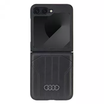 Audi Konstläder MagSafe-hårdslal för Samsung Galaxy Z Flip 6, svart, AU-TPUPCFlip6-Q5/D1-BK