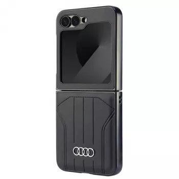 Audi Konstläder MagSafe-hårdslal för Samsung Galaxy Z Flip 6, svart, AU-TPUPCFlip6-Q5/D1-BK