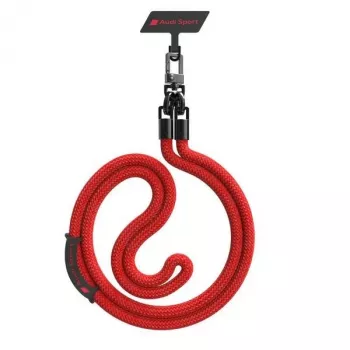 Audi universellt telefonlanyard 120cm 10mm crossbody röd AUS-CBL10-RSQ/D1-RD