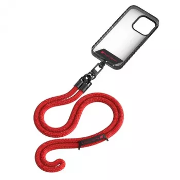 Audi universellt telefonlanyard 120cm 10mm crossbody röd AUS-CBL10-RSQ/D1-RD