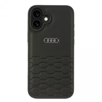 Audi Konstläder hårdslal för iPhone 16 Plus 6,7 inch - svart