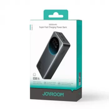 Joyroom JR-PBF05 Pro powerbank 30000mAh 65W med digital display 2x USB-C 1x USB-A – svart