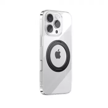 JOYROOM JR-16JL6 ultratunt MagSafe-skal för iPhone 16 Pro Max med 360° roterande ringstativ – svart