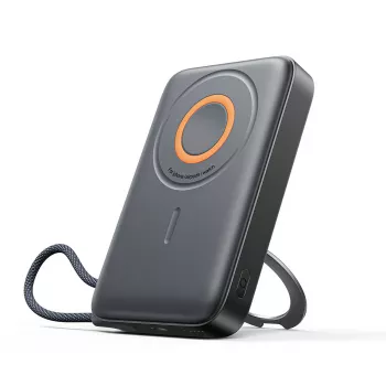 Powerbank Joyroom JR-PBM02 22,5W 10000mAh 3-i-1 induktiv magnetisk kompatibel med MagSafe med inbyggd kabel – svart