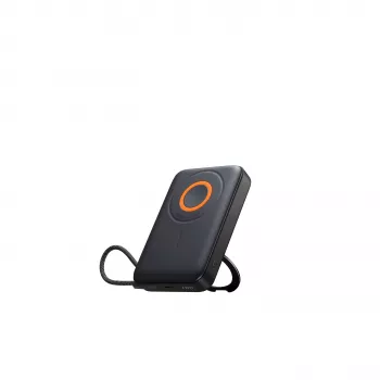 Powerbank Joyroom JR-PBM02 22,5W 10000mAh 3-i-1 induktiv magnetisk kompatibel med MagSafe med inbyggd kabel – svart