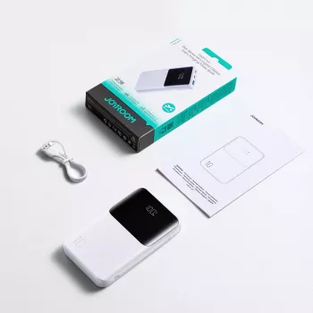 Joyroom JR-QP191 Star Series Mini 10000 mAh 22,5W powerbank med digital display vit