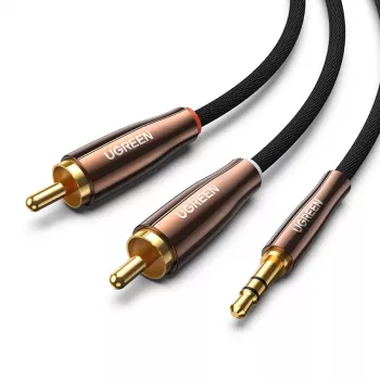 UGREEN 2x RCA (Cinch) till 3,5 mm ljudkabel, 2 m, svart