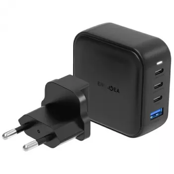 ENERGEA Travelite GAN100 100W GaN USB-C-laddare 3C1A svart US+EU