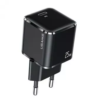 USAMS T42 Mini 25W USB-C PD3.0 snabbladdare (endast huvud) svart CC140TC01