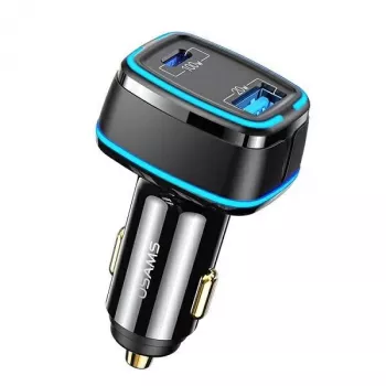 USAMS T43 33W PD3.0 QC3.0 väggladdare med USB-C till Lightning-kabel 1,2m svart