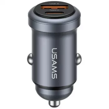 USAMS billaddare 30W USB-A USB-C CC322