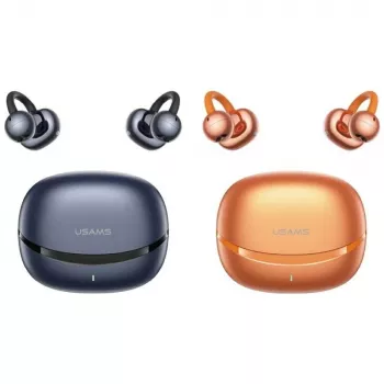 USAMS R03 Echo clip-on TWS-öronsnäckor, Bluetooth 6.0, blå