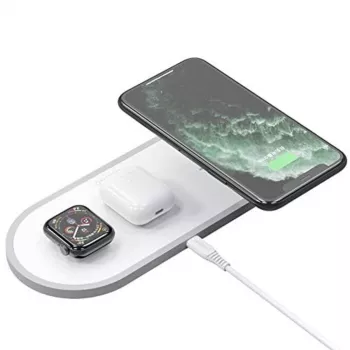 DUDAO A11 3-i-1 trådlös laddstation 10W vit