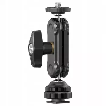 Ulanzi R098 Magic Arm dubbelkulled ledarm med 1/4 inch skruv och kallskoadapter, svart