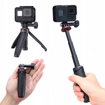 ULANZI MT-09 ministativ, enbensstativ och handtag för GoPro, SJCAM, Xiaomi, DJI Osmo Action, svart