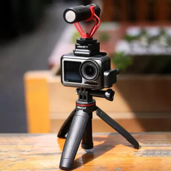 ULANZI MT-09 ministativ, enbensstativ och handtag för GoPro, SJCAM, Xiaomi, DJI Osmo Action, svart