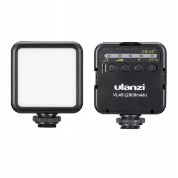 ULANZI VL49 LED-videolampa 49 LED 2000mAh USB-C laddningsbar för DSLR-kamera gimbal smartphone