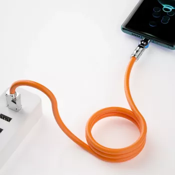Dudao L24CC USB-C till USB-C vinkelkabel 120W 1 m 180° rotation orange