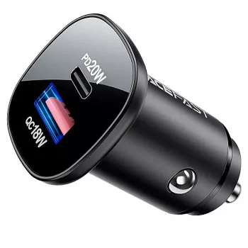 ACEFAST 38W billaddare USB-C / USB-A, PPS, Power Delivery, Quick Charge 3.0, AFC, FCP svart (B1)