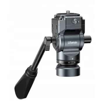 Ulanzi F38 fluidvideohuvud 360° panorama oljedämpat stativhuvud med Arca-Swiss snabbkopplingsplatta, 3 kg bärförmåga, aluminiumlegering, svart