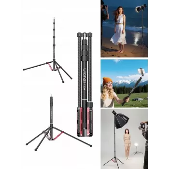 ULANZI T230 2-i-1 ljusstativ och monopod 2,3 m 5 kg aluminiumlegering svart