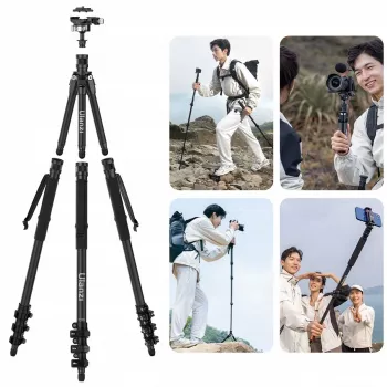 Ulanzi TT35 T068 5-i-1 professionellt fotostativ 146 cm kolfiber