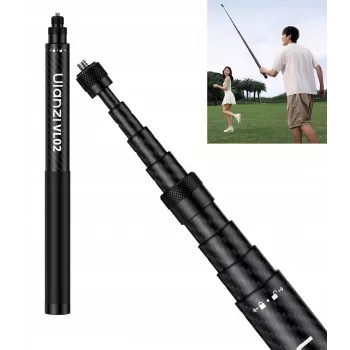 Ulanzi VL02 kolfiber selfiepinne/monopod 2,7 m med telefonhållare och GoPro-adapter