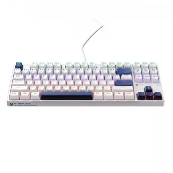 Machenike K500B-B87 Wired Mechanical Gaming Keyboard, 87-Key TKL, Red Switch, RGB Backlight, White
