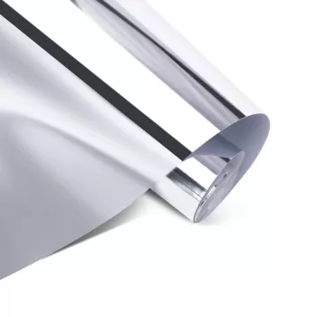 LOKLiK permanent självhäftande vinylfilm spegelmetallic - silver - 30,5 x 180 cm (12