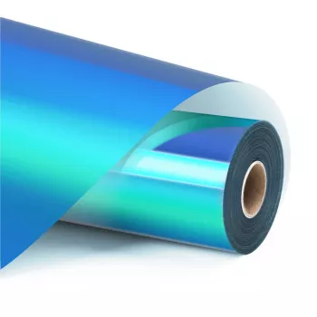 LOKLIK permanent självhäftande holografisk vinylfilm - Water Blue - 30,5 x 90 cm