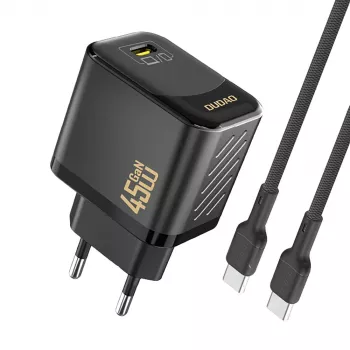 Dudao A28C 45W GaN nätladdare med USB-C-kabel – svart