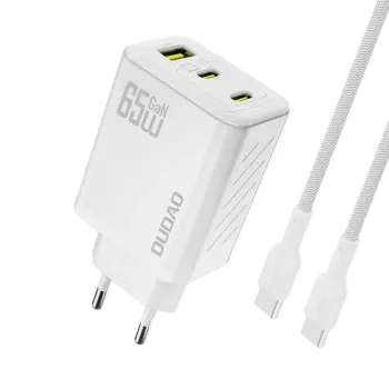 Dudao A29C 65W GaN USB-C-laddare med kabel – vit