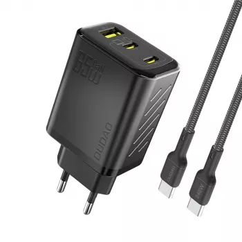 Dudao A29C 65W GaN USB-C-laddare med USB-C-kabel – svart