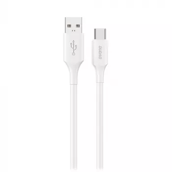 Dudao L2S USB-A till USB-C 30W 1 m vit ladd- och datakabel