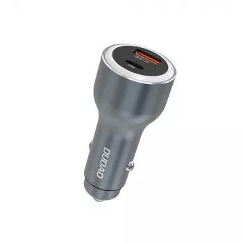 Dudao R4Ultra 120W biladdare Power Delivery Quick Charge LED USB-A USB-C grå