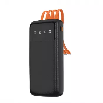 Dudao K6Pro universell powerbank 10000mAh med USB-, USB-C-, Lightning-kabel svart (K6Pro-black)
