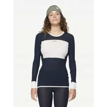 Devold Wool Mesh 190 underställströja för dam – Ink/Offwhite, storlek M