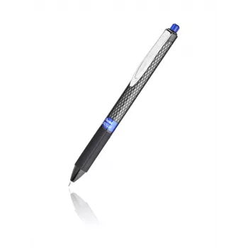 Pentel K497-C tryckpenna med gelbläck – blått bläck – 0,5 mm nålspets – svart skaft – 1 förpackning