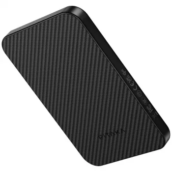 PITAKA Aramid Fiber powerbank 5000 mAh Qi2 MagSafe svart-grå